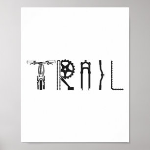 Affiche Vélo de montagne Enduro Mtb en descente Vintage T