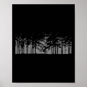 Affiche Vélo de Montagne Forêt Mtb Vélo Descente Montagne