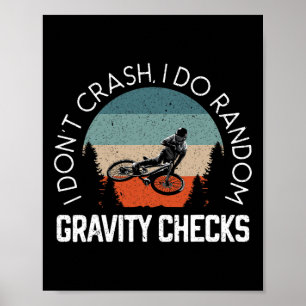 Affiche Vélo de Montagne Je ne Crash pas Je Fais des Contr