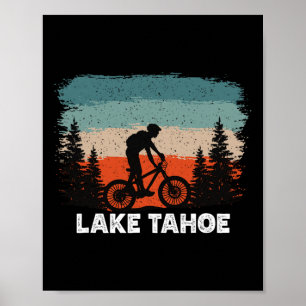 Affiche Vélo de montagne Lake Tahoe au coucher du soleil R
