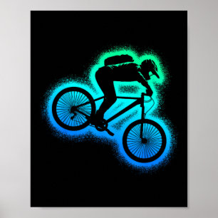Affiche Vélo de Montagne Mtb Cycliste Enfants Hommes Garço