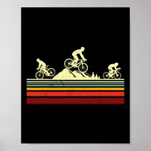 Affiche Vélo de Montagne Rétro Figures Vintage- Mtb Bi