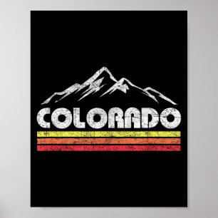 Affiche Vélo de montagne rétro vintage colorado ski