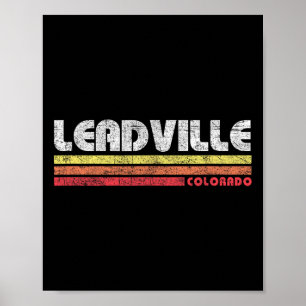 Affiche Vélo de montagne rétro Vintage Leadville Colorado