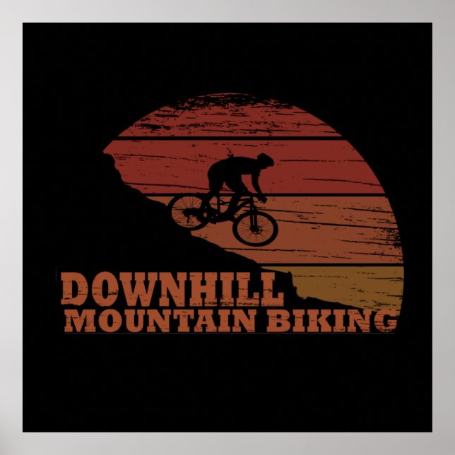Affiche vélo de montagne tout terrain en descente (Devant)