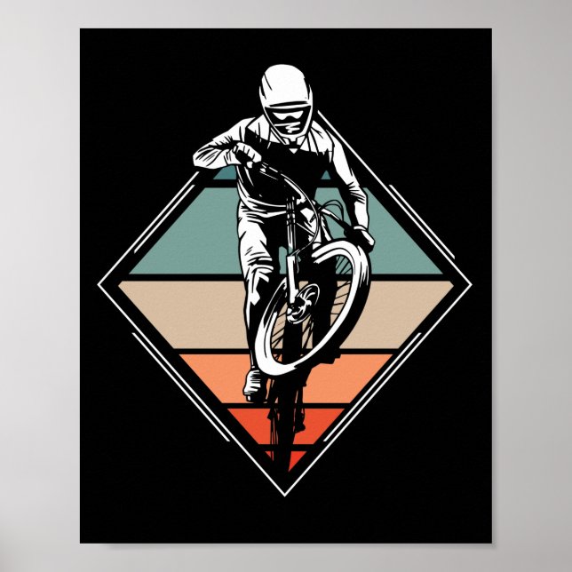 Affiche Vélo de montagne Vélo Rétro Vintage (Devant)