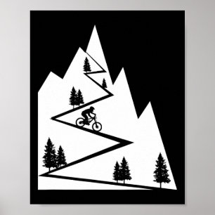 Affiche Vélo de Montagne - Vélo Tout Terrain Cyclisme Vtt