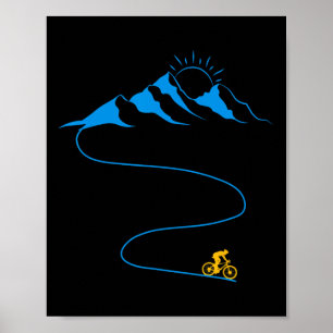 Affiche Vélo de Montagne - Vélo Tout Terrain en Descente D