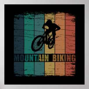 Affiche Vélo de montagne Vintage Mtb Descente