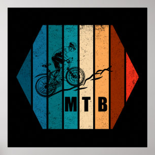 Affiche Vélo de montagne Vintage Mtb Downhill