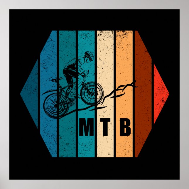 Affiche Vélo de montagne Vintage Mtb Downhill (Devant)