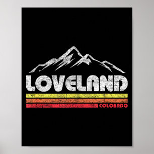 Affiche Vélo de montagne vintage rétro Loveland Colorado