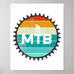 Affiche Vélo de montagne vintage - Vélo rétro VTT downhill