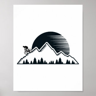Affiche Vélo de montagne vintage - VTT de descente extérie