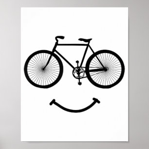 Affiche Vélo et sourire T-shirt Tee - shirt de vélo Blac