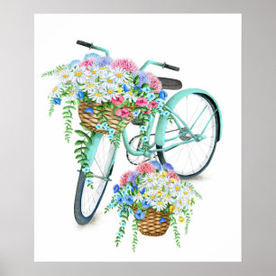Affiche Vélo floral
