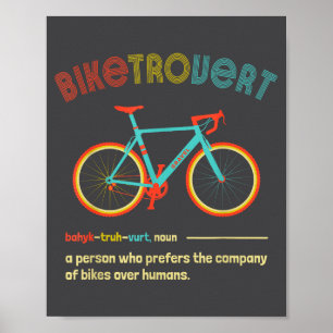 Affiche Vélo Gravel Biketrovert Citation Drôle de Cyclisme