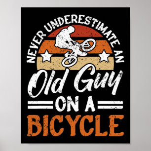 Affiche Vélo Homme Cyclisme Cycliste Pédalage VTT, Bi