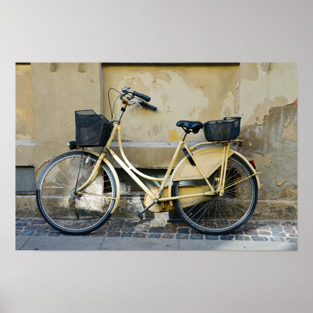 Affiche Vélo Jaune, Copenhague, Danemark (Devant)