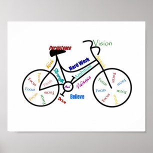 Affiche Vélo Motivational Cycle Sport Vélo, Motivational