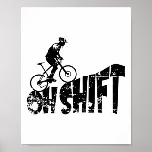 Affiche Vélo Mtb Cyclisme Cycliste Sur Vélo De Montagne