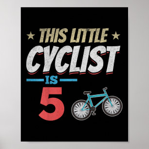 Affiche Vélo pour enfants Ce petit cycliste fête son 5e an