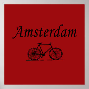 Affiche Vélo rétro d'Amsterdam