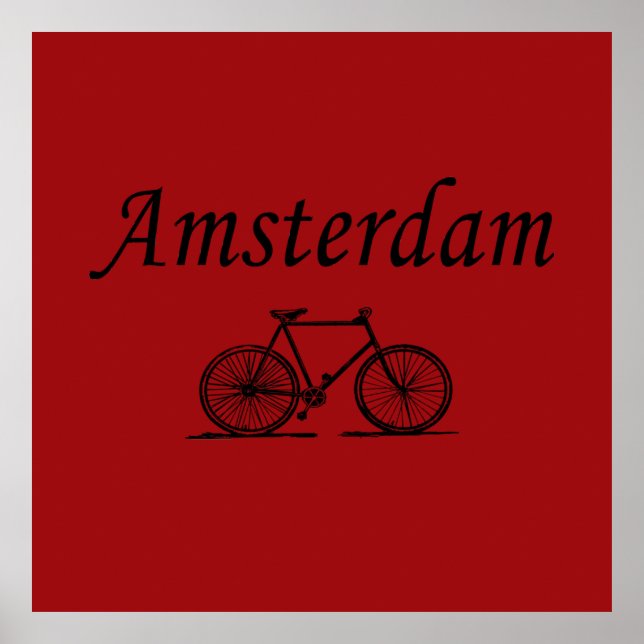 Affiche Vélo rétro d'Amsterdam (Devant)