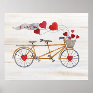 Affiche Vélo Rustique Valentine Construite Pour Deux