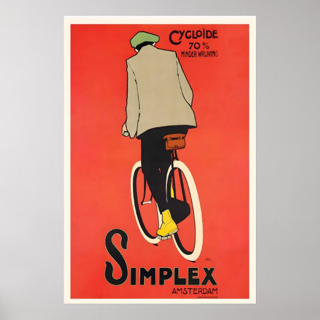 Affiche Vélo Simplex Cycloide Retro Amsterdam Hollande (Devant)