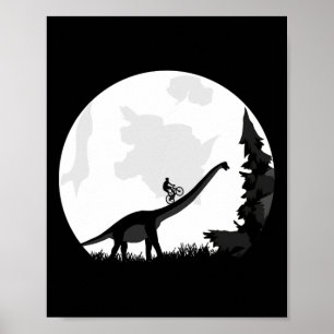 Affiche Vélo sur une silhouette de lune de dinosaure Mtb M