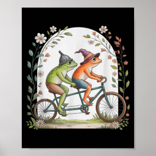 Affiche Vélo tandem motivationnel cyclisme grenouille