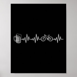 Affiche Vélo Tout Terrain Battement De Coeur Cyclisme Vélo