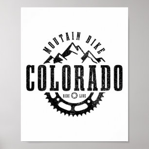 Affiche Vélo tout terrain Colorado Mtb VTT Descente Cyclis