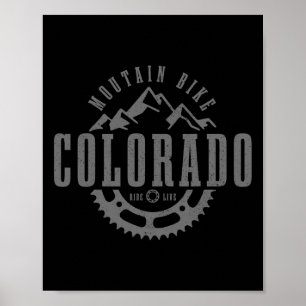 Affiche Vélo tout terrain Colorado Mtb VTT Descente Vintag
