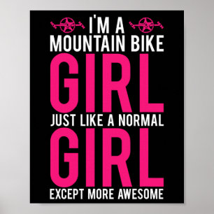 Affiche Vélo tout terrain Je suis une fille de vélo tout t