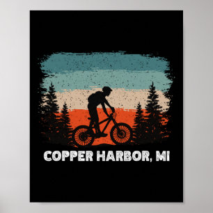 Affiche Vélo tout terrain Rétro Coucher de soleil Vintage