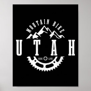 Affiche Vélo tout terrain Utah Moab Mtb VTT Descente Cycli