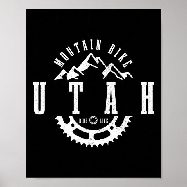 Affiche Vélo tout terrain Utah Moab Mtb VTT Descente Cycli (Devant)