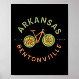Affiche Vélo tout terrain vintage de Bentonville Arkansas