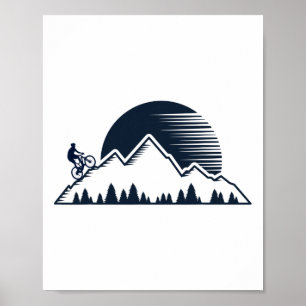 Affiche Vélo Tout Terrain Vtt Cyclisme Randonnées Hommes V