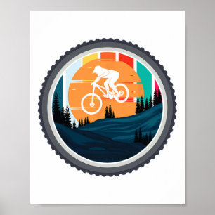 Affiche Vélo tout terrain Vtt Descente cyclisme Vélo de mo