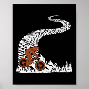 Affiche Vélo tout terrain VTT Descente - Vélo de montagne