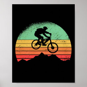 Affiche Vélo tout terrain Vtt Descente VTT