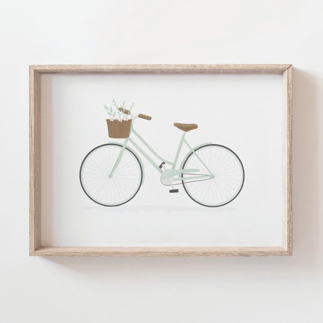 Affiche vélo vert menthe vintage (Créateur téléchargé)