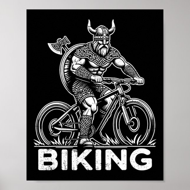 Affiche Vélo Viking Drôle de Pun de VTT  (Devant)
