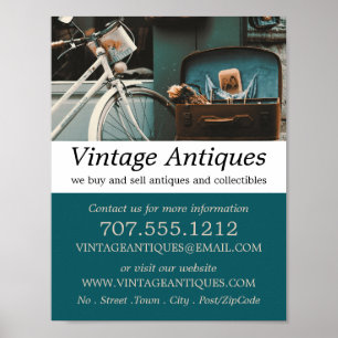 Affiche Vélo vintage, Vendeur d'antiquités, Boutique