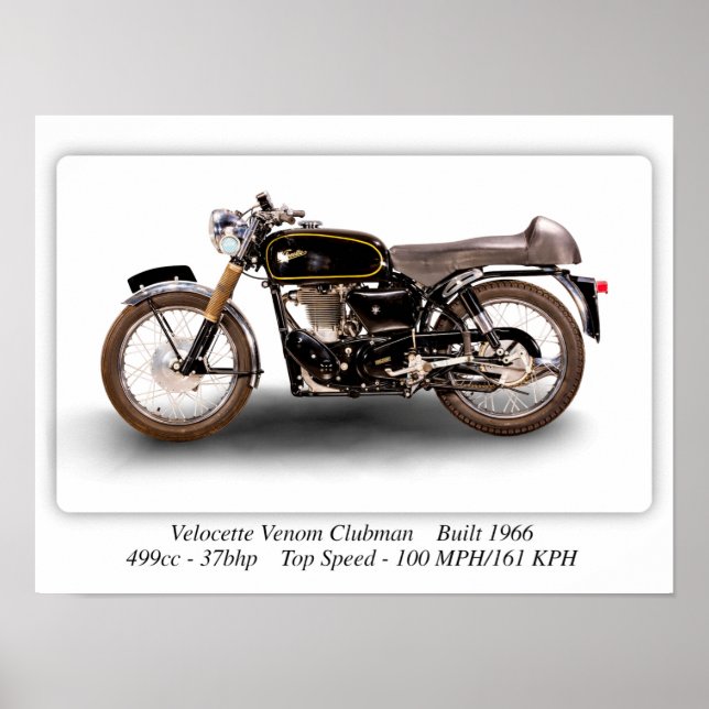 Affiche Velocette Venom Clubman 1966 Moto - A3 (Devant)