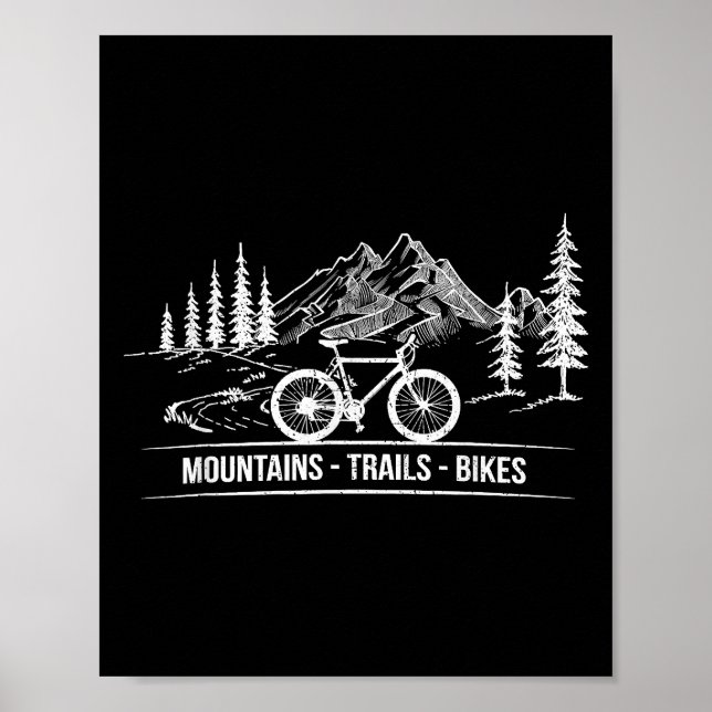 Affiche Vélos Mountain Trail - Vélo cycliste Rider (Devant)