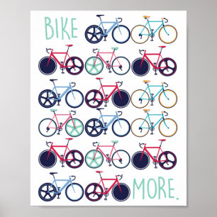 Affiche Vélos Vélo Plus Bicyclette Cyclisme Cycliste Mtb G